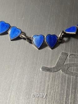 Antique Sterling Blue Enamel NORWAY JEWELRY BRACELET OPRO