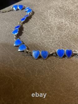 Antique Sterling Blue Enamel NORWAY JEWELRY BRACELET OPRO