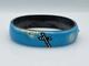 Antique Victorian Sterling Silver Blue Enamel Seed Pearl Cross Bangle Bracelet