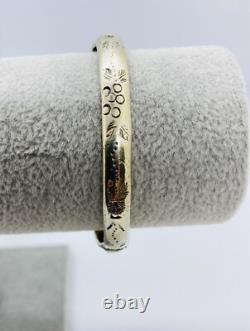Antique Vintage Chinese Silver Blue Enamel Bracelet Repousse