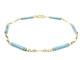 Antique Yellow Gold & Blue Enamel Wrapped Bar Link Charm Bracelet