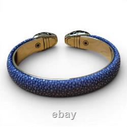 Auth BVLGARI Serpenti Bracelet Bangle Snake Blue Enamel Gold Tone AS IS Italy