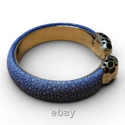 Auth BVLGARI Serpenti Bracelet Bangle Snake Blue Enamel Gold Tone AS IS Italy