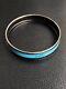 Auth Hermes Bracelet Bangle Enamel Accessory Cloisonne Light Blue Black Metal