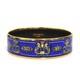 Auth Hermes Cloisonne Bangle Bracelet Blue/gold Enamel/metal R11492j
