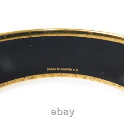 Auth HERMES Cloisonne Bangle Bracelet Gold/Blue/Multicolor Metal/Enamel e56027f