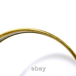 Auth HERMES Cloisonne Bangle Bracelet Gold/Brown/Blue Metal/Enamel e61396a