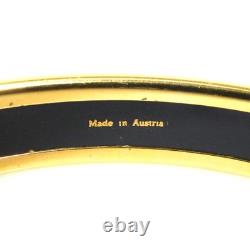 Auth HERMES Cloisonne Bangle Bracelet Gold/Brown/Blue Metal/Enamel e61396a