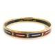 Auth Hermes Cloisonne Bangle Bracelet Gold/red/blue Metal/enamel E61635a