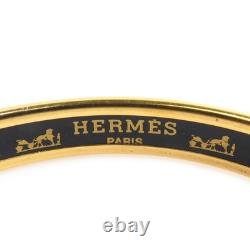 Auth HERMES Cloisonne Bangle Bracelet Gold/Red/Blue Metal/Enamel e61635a
