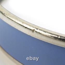 Auth HERMES Cloisonne Bangle Bracelet Silver/Blue Metal/Enamel e59625a