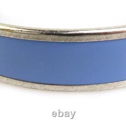 Auth HERMES Cloisonne Bangle Bracelet Silver/Blue Metal/Enamel e59625a