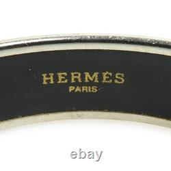 Auth HERMES Cloisonne Bangle Bracelet Silver/Blue Metal/Enamel e59625a
