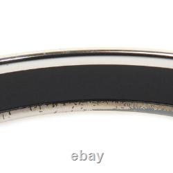 Auth HERMES Cloisonne Bangle Bracelet Silver/Blue Metal/Enamel e62049a