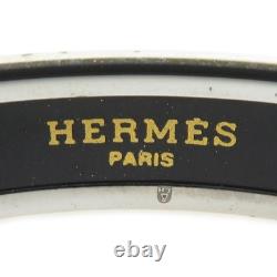 Auth HERMES Cloisonne Bangle Bracelet Silver/Blue Metal/Enamel e62049a