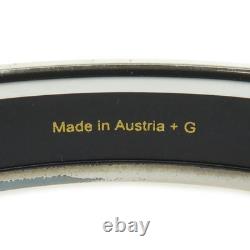 Auth HERMES Cloisonne Bangle Bracelet Silver/Blue Metal/Enamel e62049a