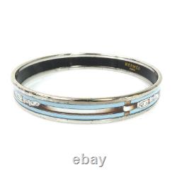 Auth HERMES Cloisonne Bangle Bracelet Silver/Blue/Multicolor Metal e55162g