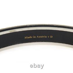 Auth HERMES Cloisonne Caleche Bangle Bracelet Silver/Blue Metal/Enamel e55537a