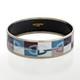 Auth. Hermes Optique Cha&icirc;ne D'ancre Bracelet Rose P&acirc;le Bleu-gris &Eacute;toupe New