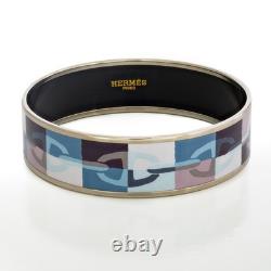 Auth. HERMES Optique Chaîne d'Ancre Bracelet Rose Pâle Bleu-Gris Étoupe New
