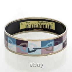 Auth. HERMES Optique Chaîne d'Ancre Bracelet Rose Pâle Bleu-Gris Étoupe New