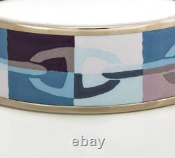 Auth. HERMES Optique Chaîne d'Ancre Bracelet Rose Pâle Bleu-Gris Étoupe New