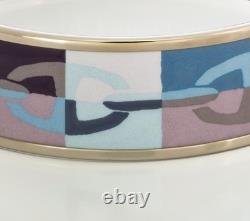 Auth. HERMES Optique Chaîne d'Ancre Bracelet Rose Pâle Bleu-Gris Étoupe New