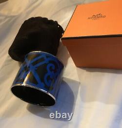 Auth Hermès Extra Wide Balcons du Guadalquivir Extra Wide Bangle Sz 65 Blue