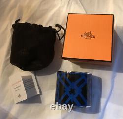 Auth Hermès Extra Wide Balcons du Guadalquivir Extra Wide Bangle Sz 65 Blue