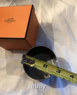 Auth Hermès Extra Wide Balcons du Guadalquivir Extra Wide Bangle Sz 65 Blue