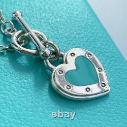 Auth Tiffany & Co Return to Love Blue Enamel Toggle Bracelet 17cm AG 925 Used