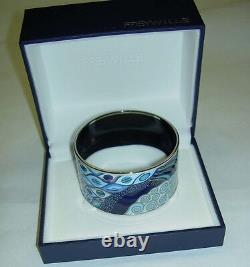 Authentic FREY WILLE Gustav Klimt Blue Nixe Aqua WG Round Diva Bangle LARGE NIB