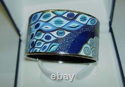 Authentic FREY WILLE Gustav Klimt Blue Nixe Aqua WG Round Diva Bangle LARGE NIB