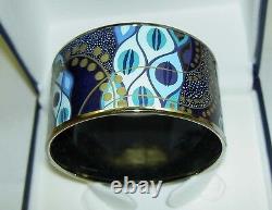 Authentic FREY WILLE Gustav Klimt Blue Nixe Aqua WG Round Diva Bangle LARGE NIB