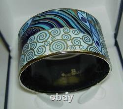 Authentic FREY WILLE Gustav Klimt Blue Nixe Aqua WG Round Diva Bangle LARGE NIB