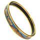 Authentic Hermes Bangle Bracelet Email Enamel Blue Gold Leopard
