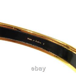 Authentic HERMES Bangle Bracelet Email Enamel Blue Gold leopard