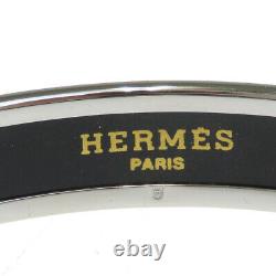 Authentic HERMES Cloisonne Enamel Bangle Bracelet Silver Blue Accessory 36BQ109