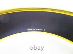 Authentic HERMES Enamel Bangle Bracelet Blue Multicolor Emaiyu GM #6647