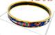 Authentic Hermes Bangle Bracelet Emaille Pm Enamel Blue Gold Ribbon Vintage Used