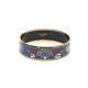 Authentic Hermes Bracelet Bangle Enamel Gold X Blue Color Length 8.26in Vn01