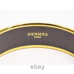Authentic Hermes Enamel Pattern Bangle Bracelet Light Blue Navy size 19x1.8cm
