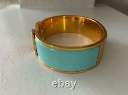 Authentic Hermès turquoise bangle H bracelet Wide