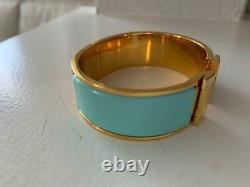 Authentic Hermès turquoise bangle H bracelet Wide