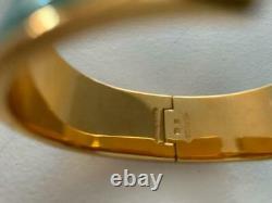 Authentic Hermès turquoise bangle H bracelet Wide