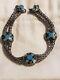 Authentic John Hardy 925 Sterling Station Double Chain Bracelet Turquoise Enamel