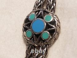 Authentic JOHN HARDY 925 STERLING Station Double Chain BRACELET TURQUOISE Enamel