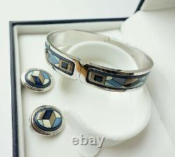 Authentic MICHAELA FREY WILLE Set Clasp Bangle & Cabochon Clips