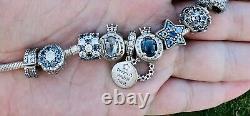 Authentic Pandora Silver Charm Bracelet with European Charms. Barely Used