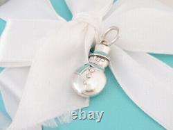 Authentic Rare Tiffany & Co Silver Blue Enamel Snowman Charm 4 Necklace Bracelet